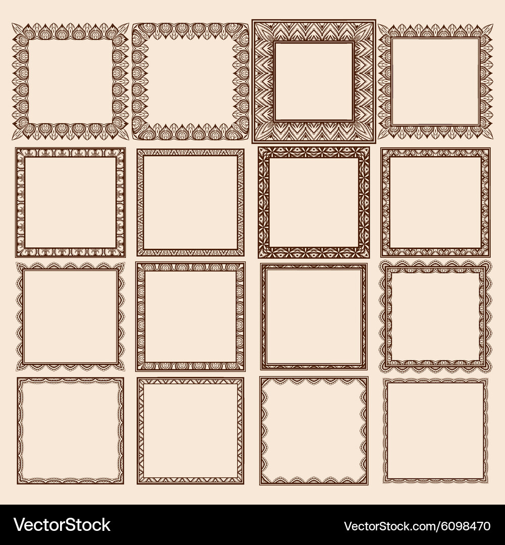 Set of square frames Vector Image