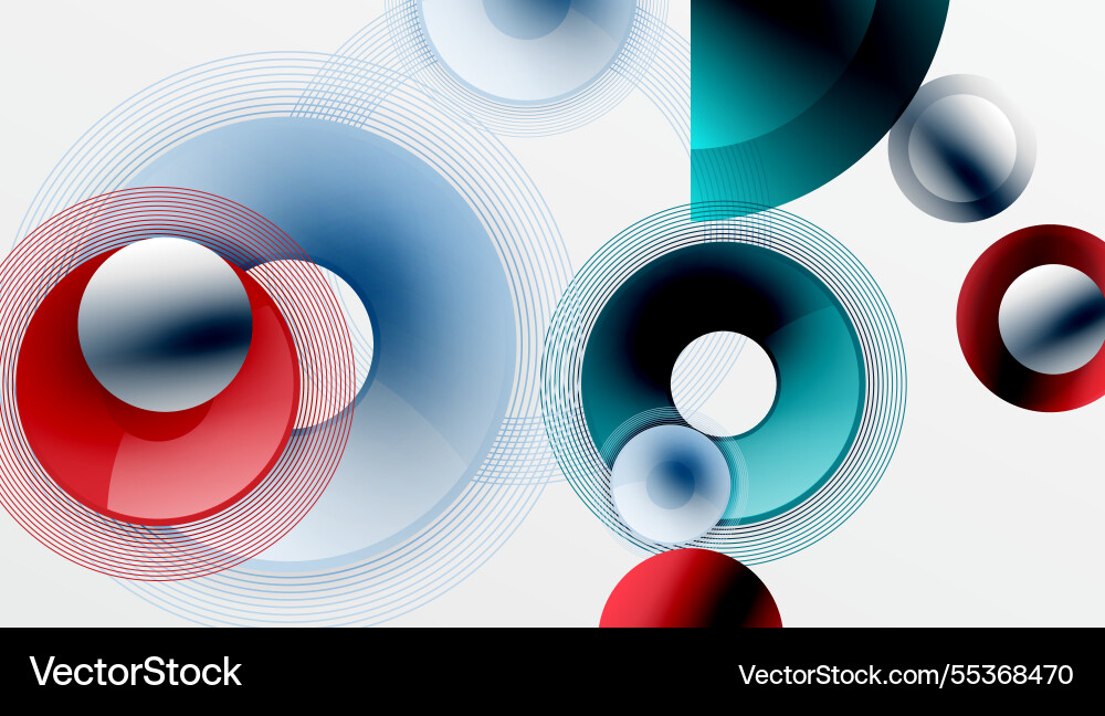 Sleek with overlapping circles in vibrant colors Sleek with overlapping circles in vibrant colors vector image