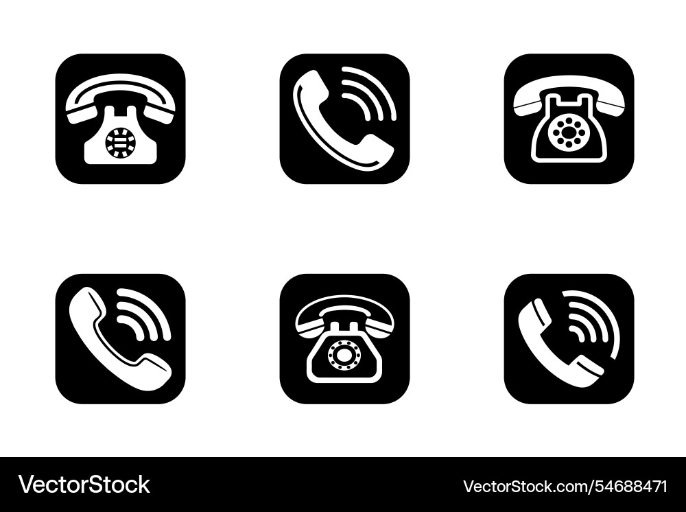 Art style call icon bundle set design Art style call icon bundle set design Vector Image
