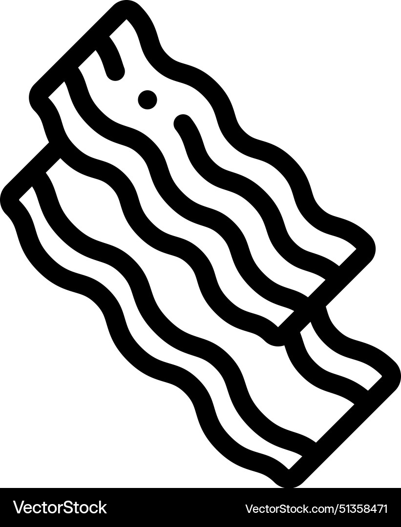 Bacon strips icon thin linear style design Bacon strips icon thin linear style design Vector Image