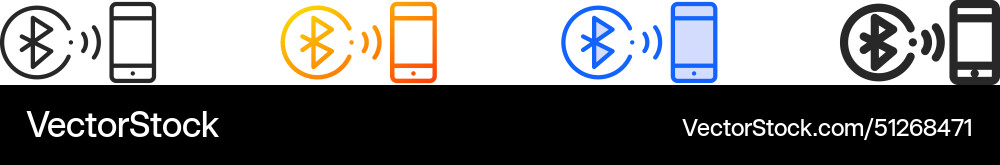 Bluetooth iconthin linear gradient blue stroke Bluetooth iconthin linear gradient blue stroke Vector Image