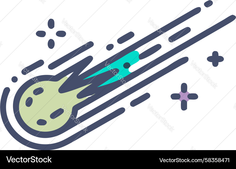 Dynamic Comet Icon - Speed Effect Vector Image