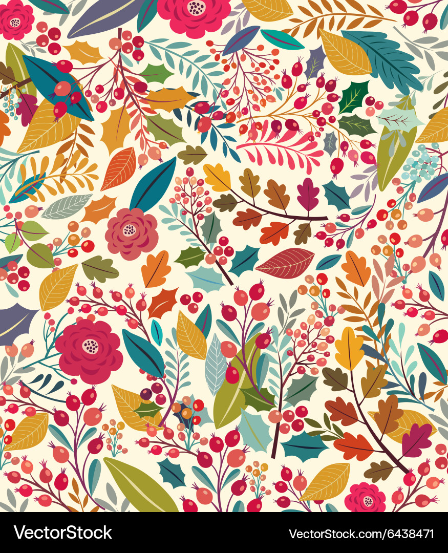 Floral Holiday Pattern vector image