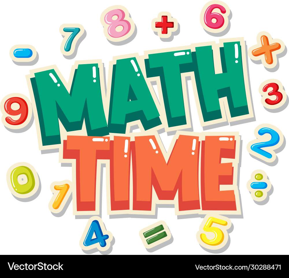Math Time Poster with Numbers Royalty Free Vector Image