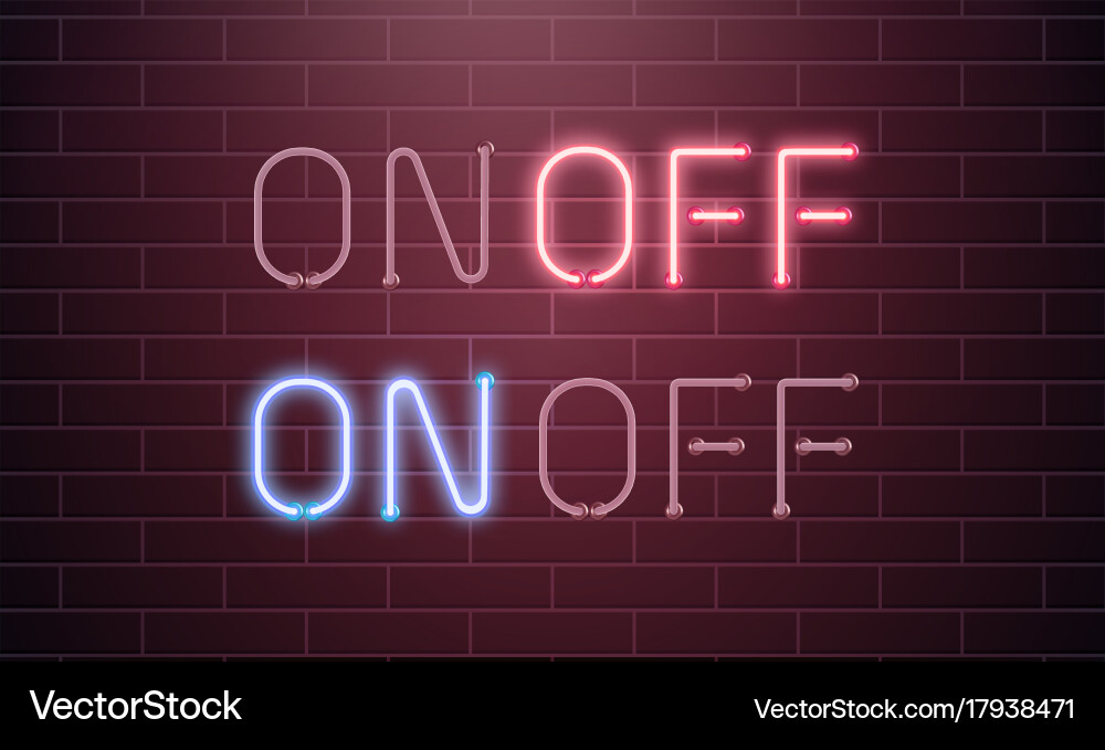 Neon Toggle Switch Lamp Button vector image