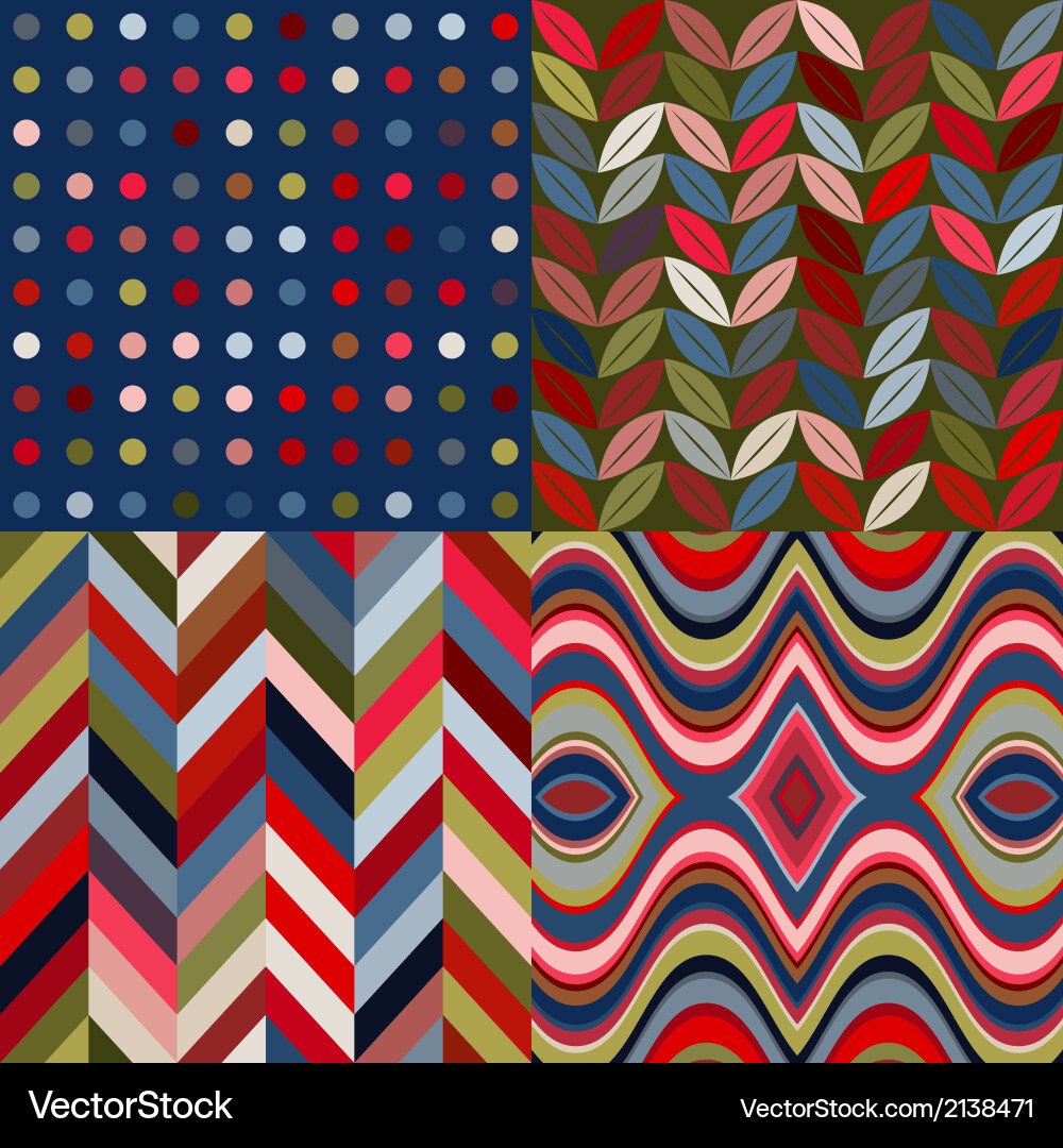Retro Wavy Abstract Patterns vector image