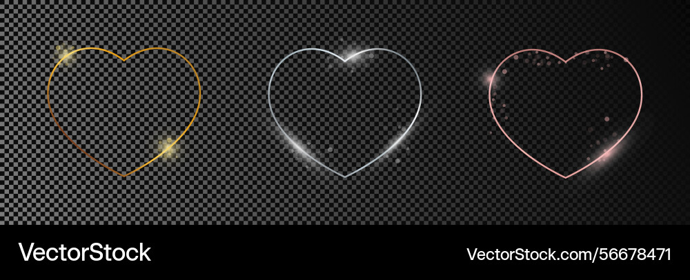 Set of three heart shape frames vector image