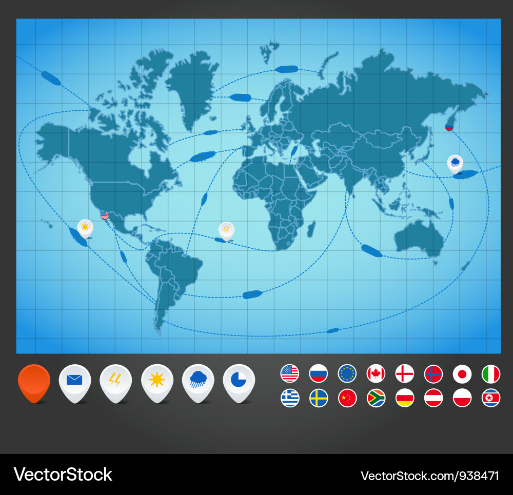 World Map Data Charts vector image