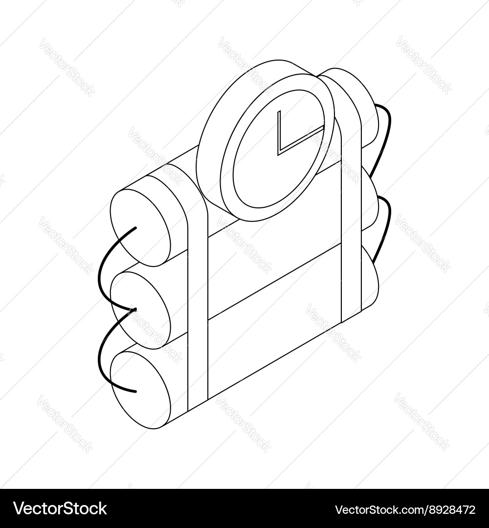 Bomb with clock timer icon isometric 3d style vector image