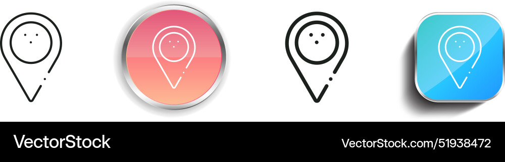 Bowling icon thin linear regular and button style Vector Image