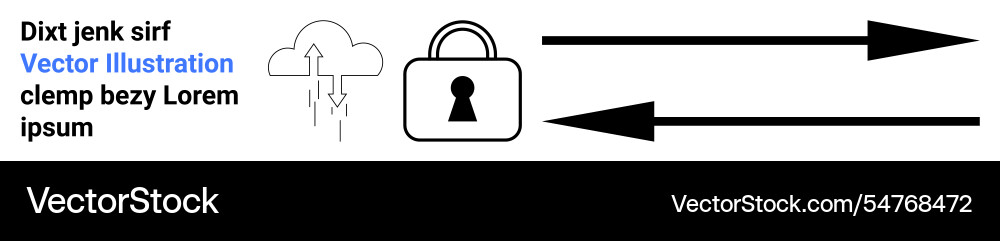 Data transfer and security with cloud lock Data transfer and security with cloud lock vector image
