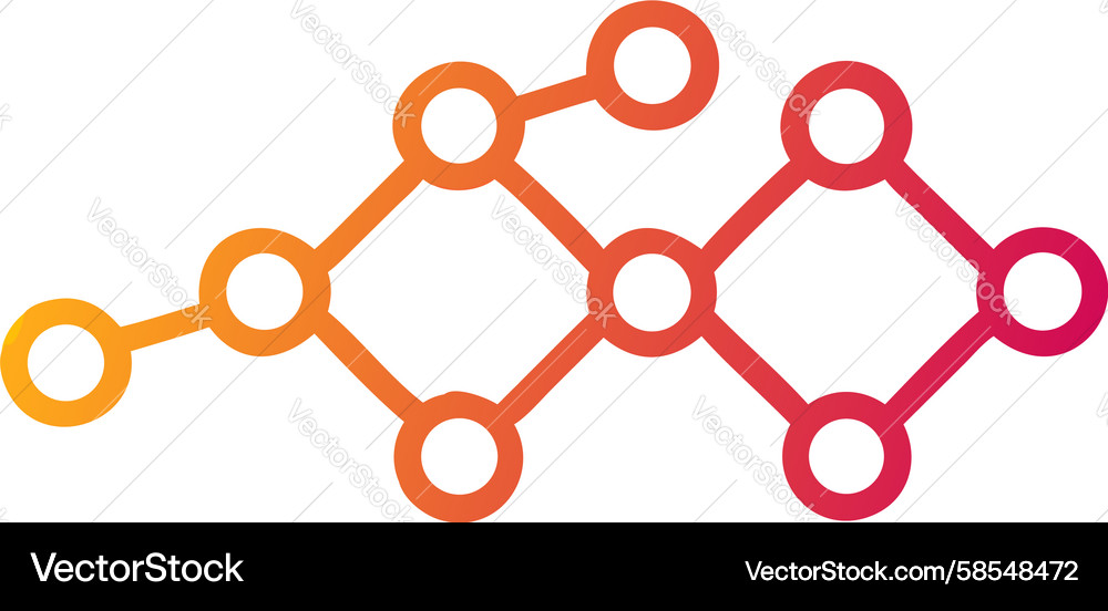 Interconnected Network Nodes Vector Image