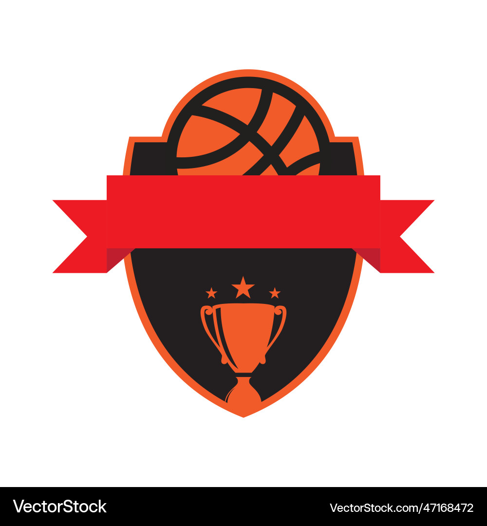 Moderne Badge Sport Basketball Gewinner Trophy Logo Moderne Badge Sport Basketball Gewinner Trophy Logo vektorbild