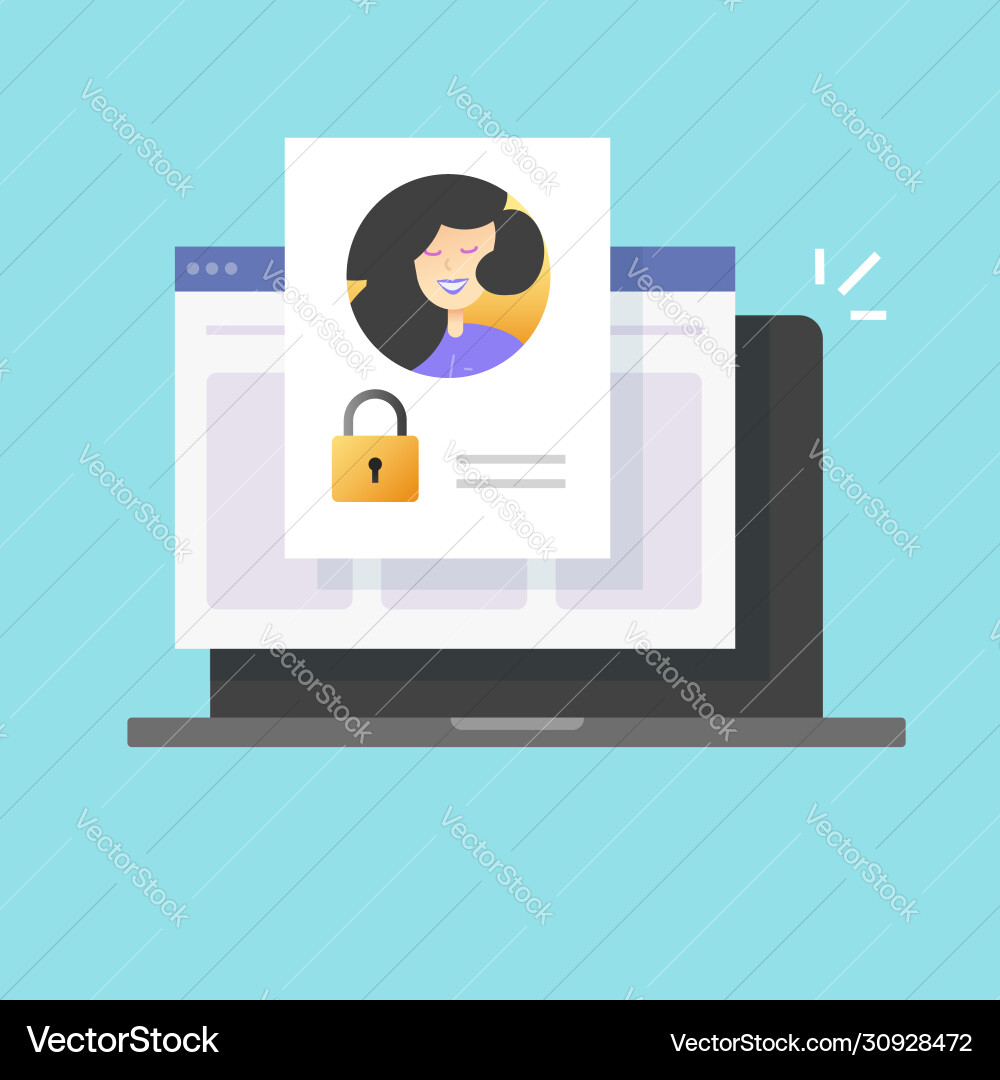 Personal profile password secure account access Personal profile password secure account access Vector Image