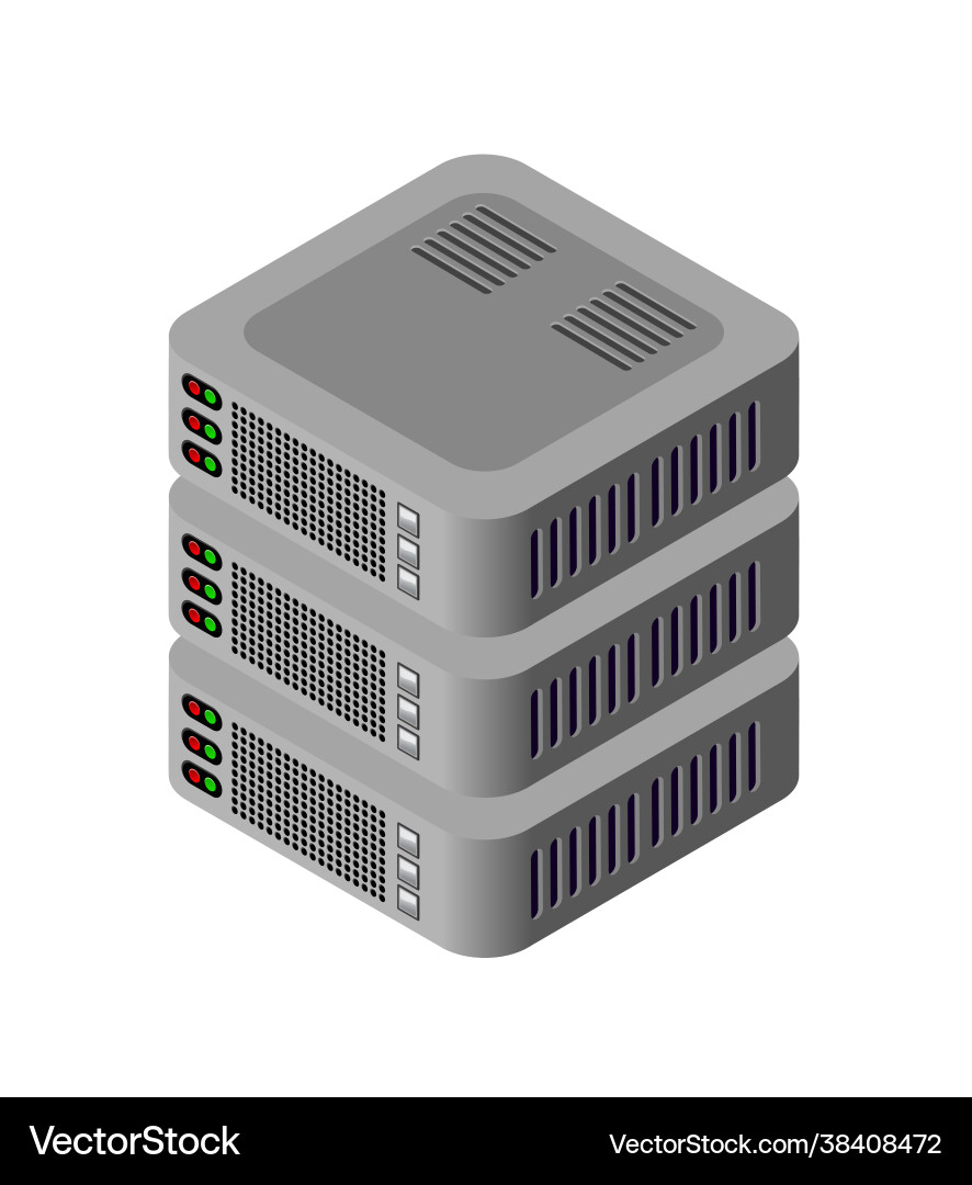 Single server network technology connection Single server network technology connection vector image