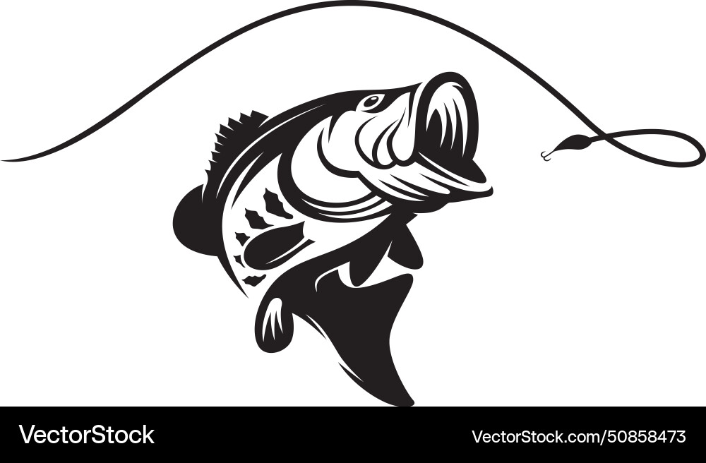 Bass Fishing Scene vector image