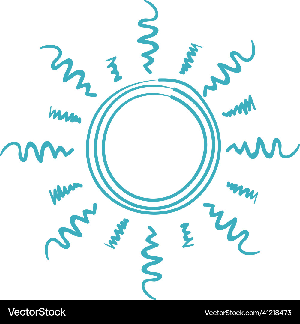 Doodle Sunshine Icon - Sunburst vektorbild