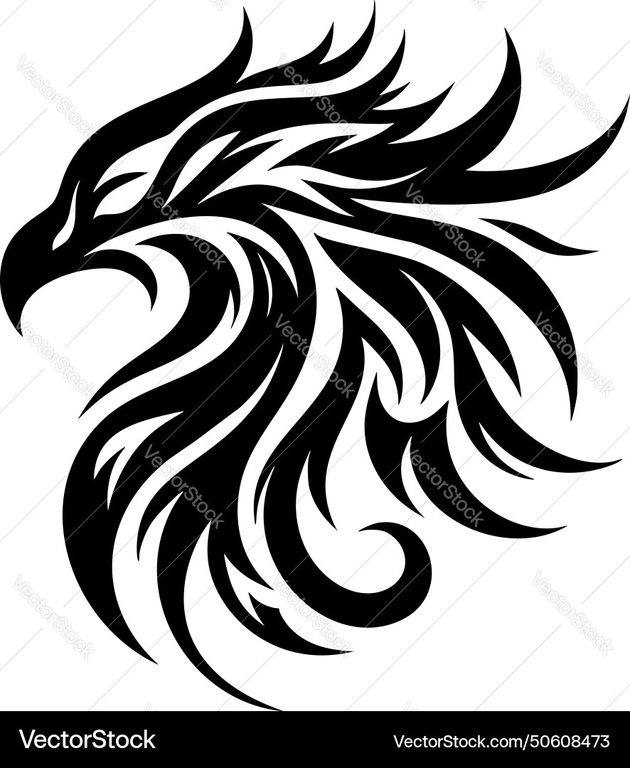 Majestic tribal phoenix Royalty Free Vector Image