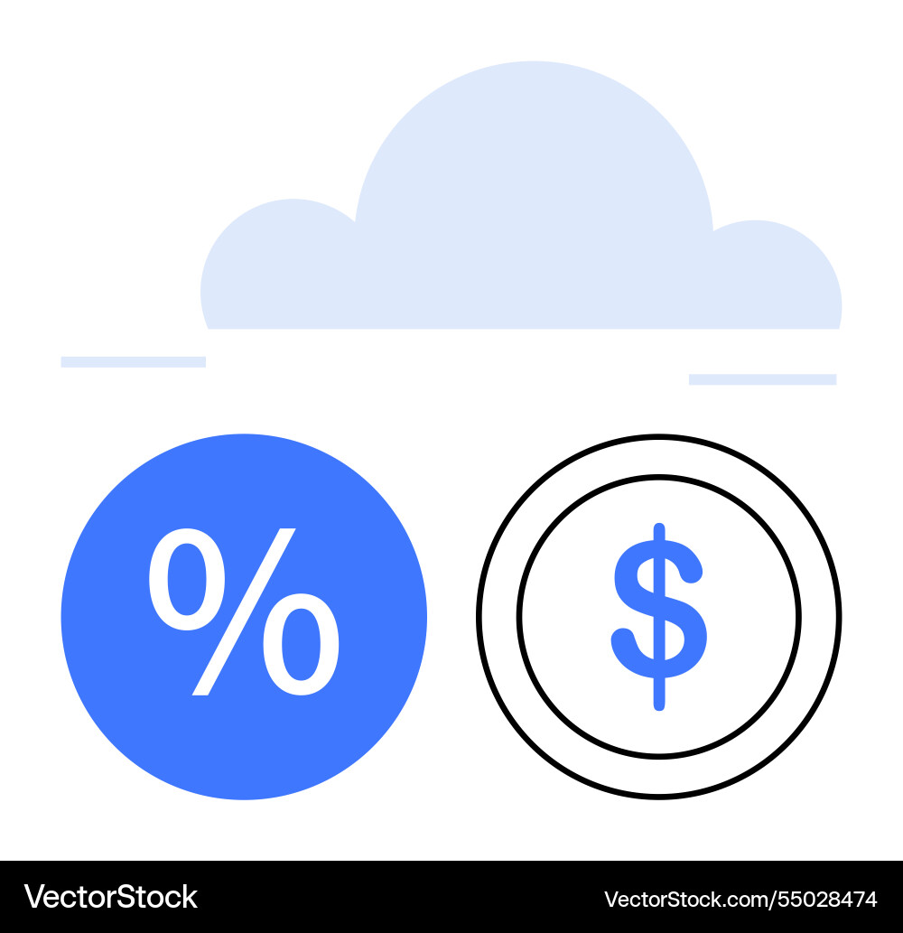 Cloud computing concept with percentage sign Cloud computing concept with percentage sign vector image