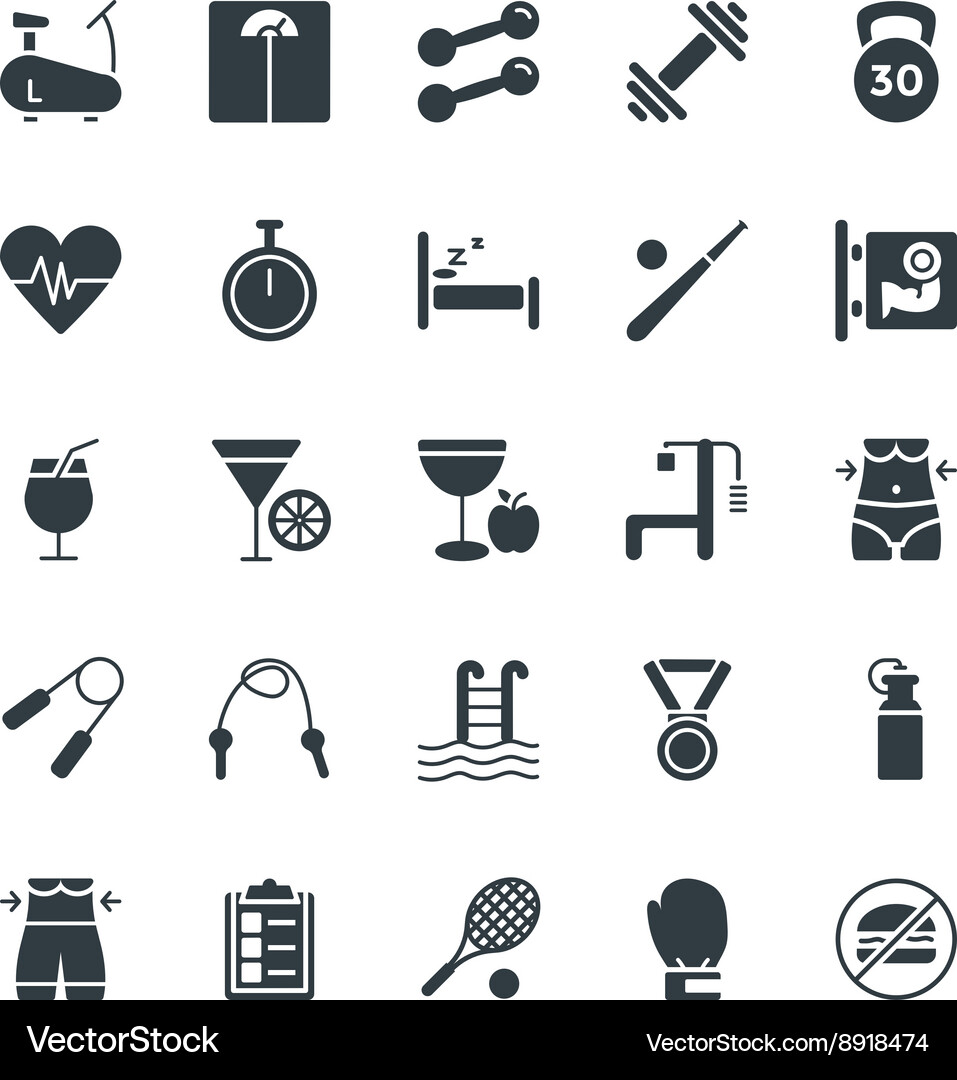 Fitness cool icons 1 Vector Image