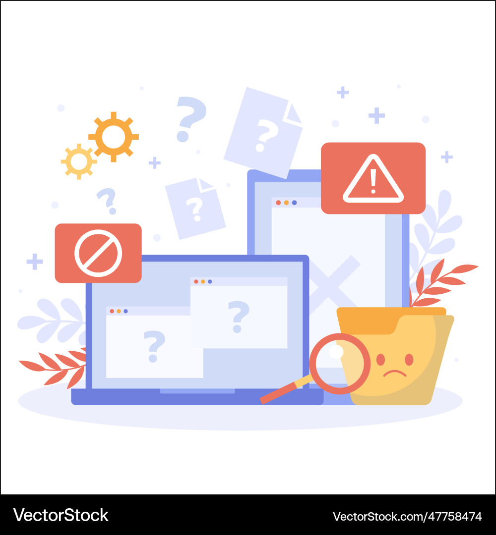 Flat design no data error Flat design no data error Vector Image
