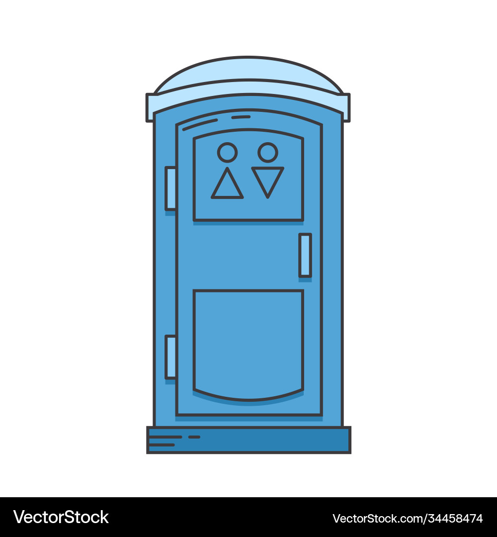 Mobile portable bio toilet icon front view blue Mobile portable bio toilet icon front view blue vector image