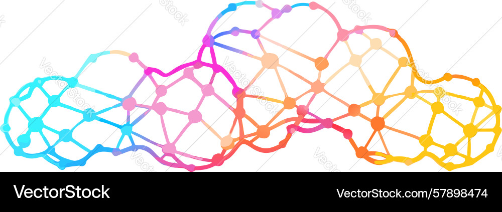 Rainbow spectrum cloud network design generative Vector Image