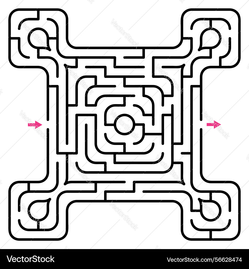 Rgb abstract maze labyrinth with entry and exit vector image