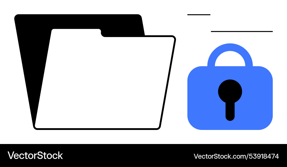 Secured folder with lock symbol in flat design Secured folder with lock symbol in flat design vector image