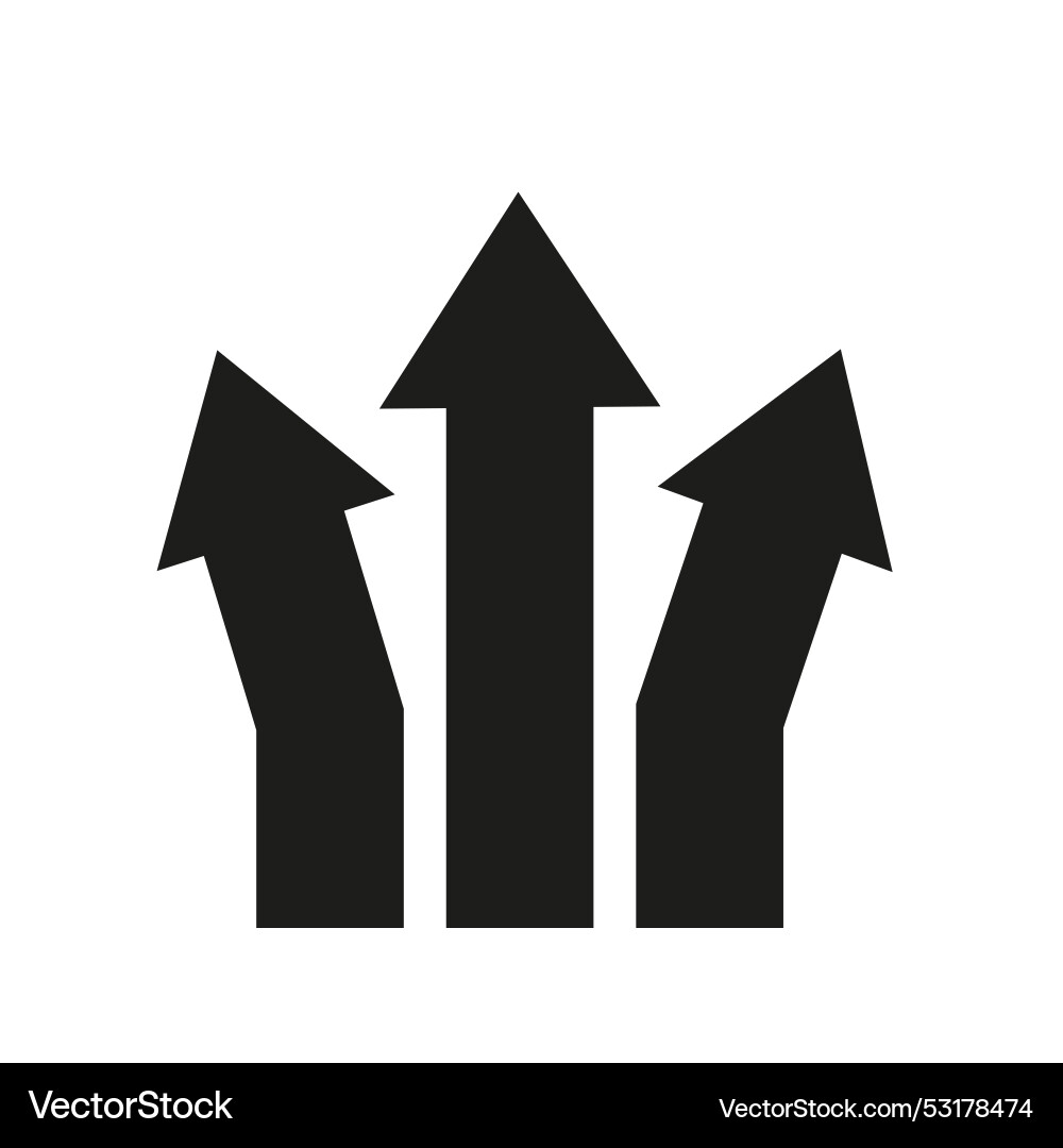 Separation arrow with three paths stock image Vector Image