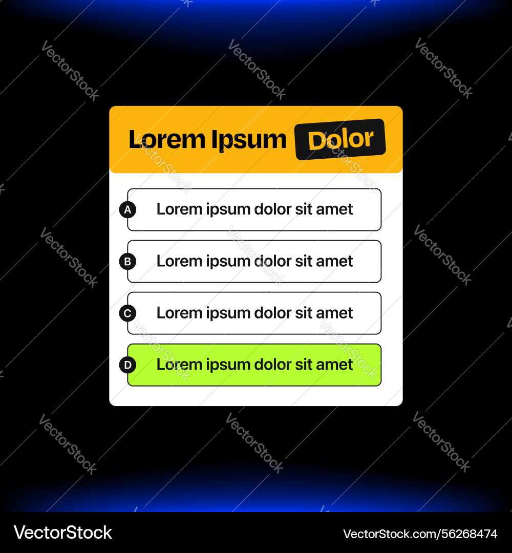 Ui style list design - 4 option infographic Ui style list design - 4 option infographic Vector Image