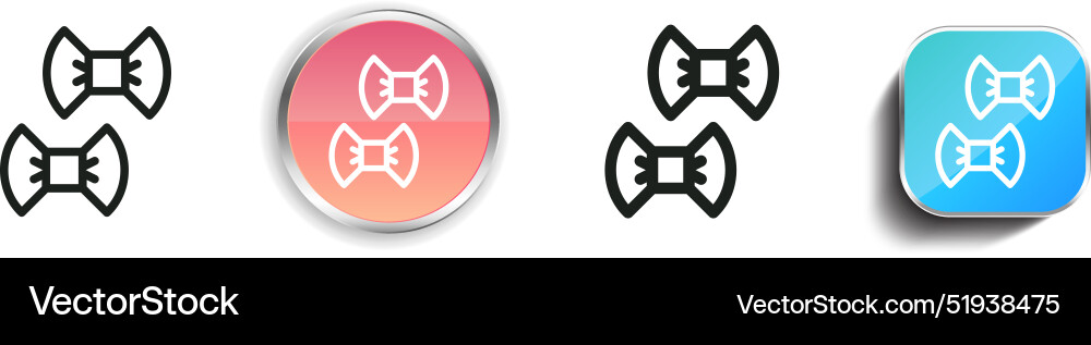 Bows icon thin linear regular and button style Bows icon thin linear regular and button style Vector Image
