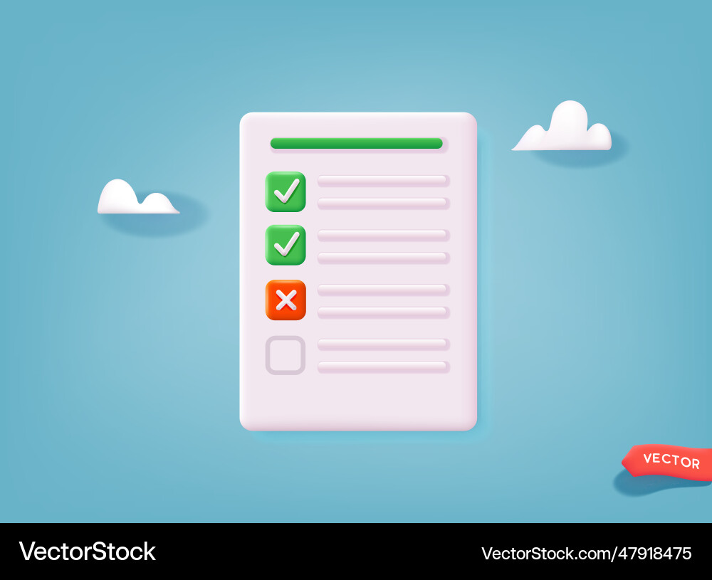 Checkbox and marks online questionnaire results Checkbox and marks online questionnaire results vector image