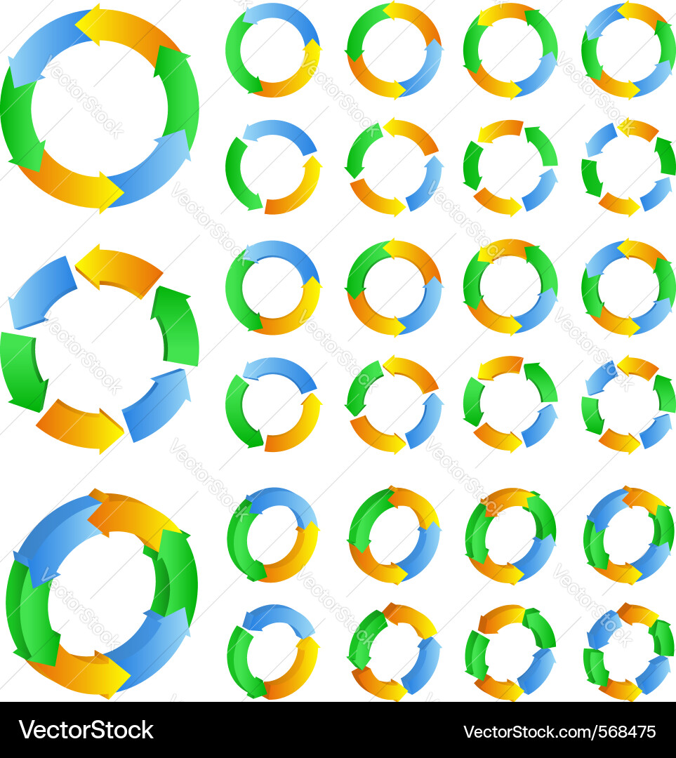 Circular Arrow Icons - Cycle Motion vector image