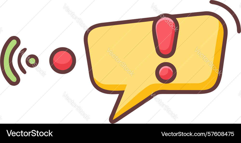 Important message bubble with exclamation mark vector image