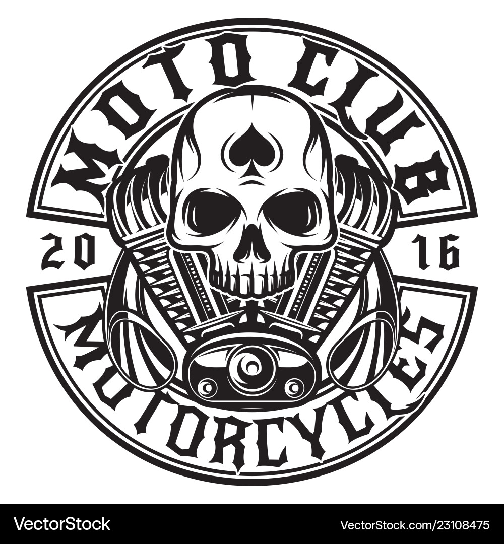 Moto Skull Pattern Vector Image