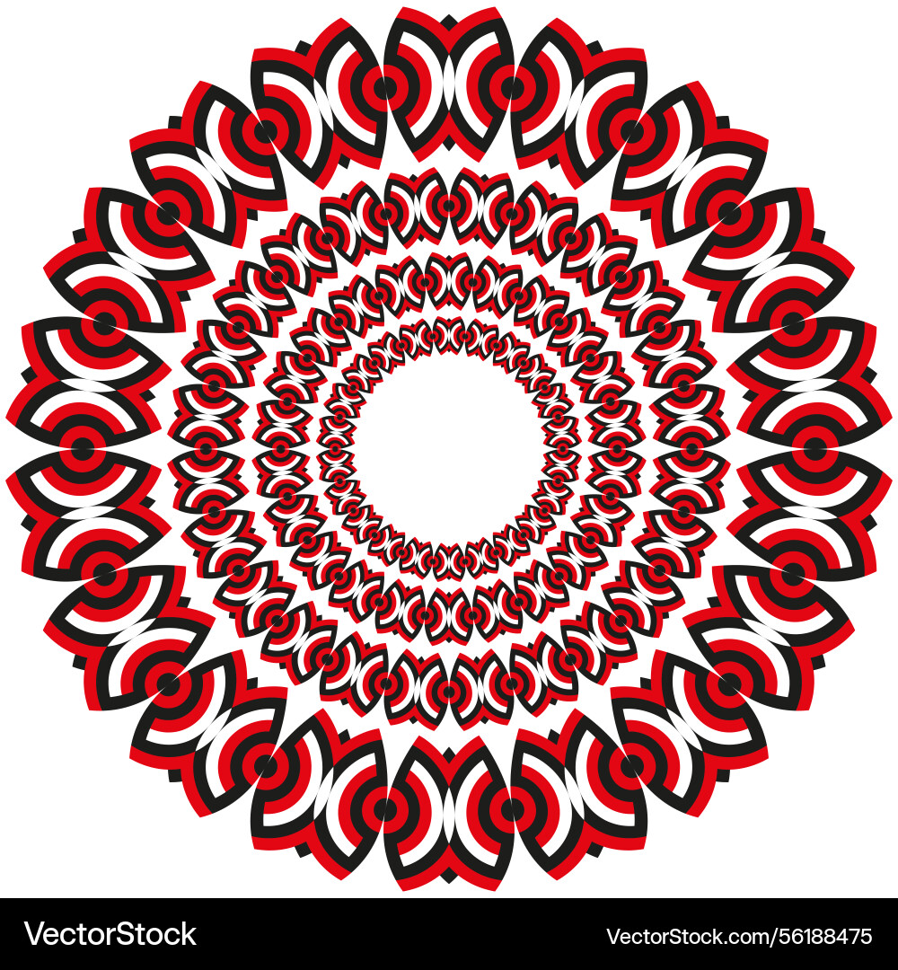 Radial pattern structure repeating red target Vector Image