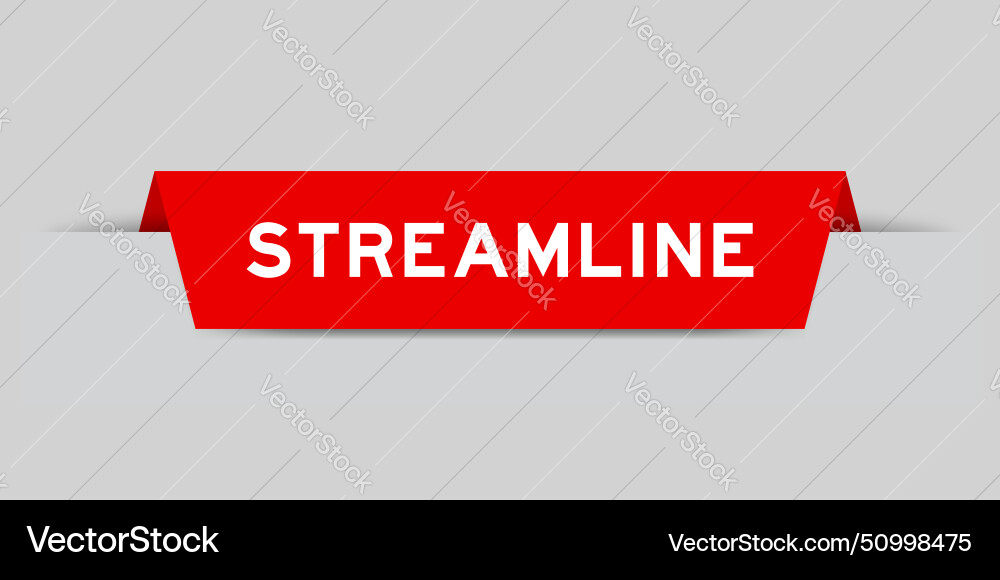 Red color inserted label with word streamline Vector Image