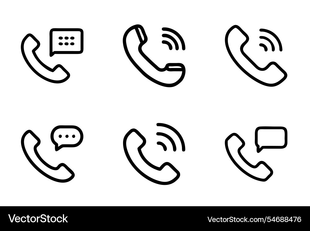 Art style call icon bundle set design Art style call icon bundle set design vector image