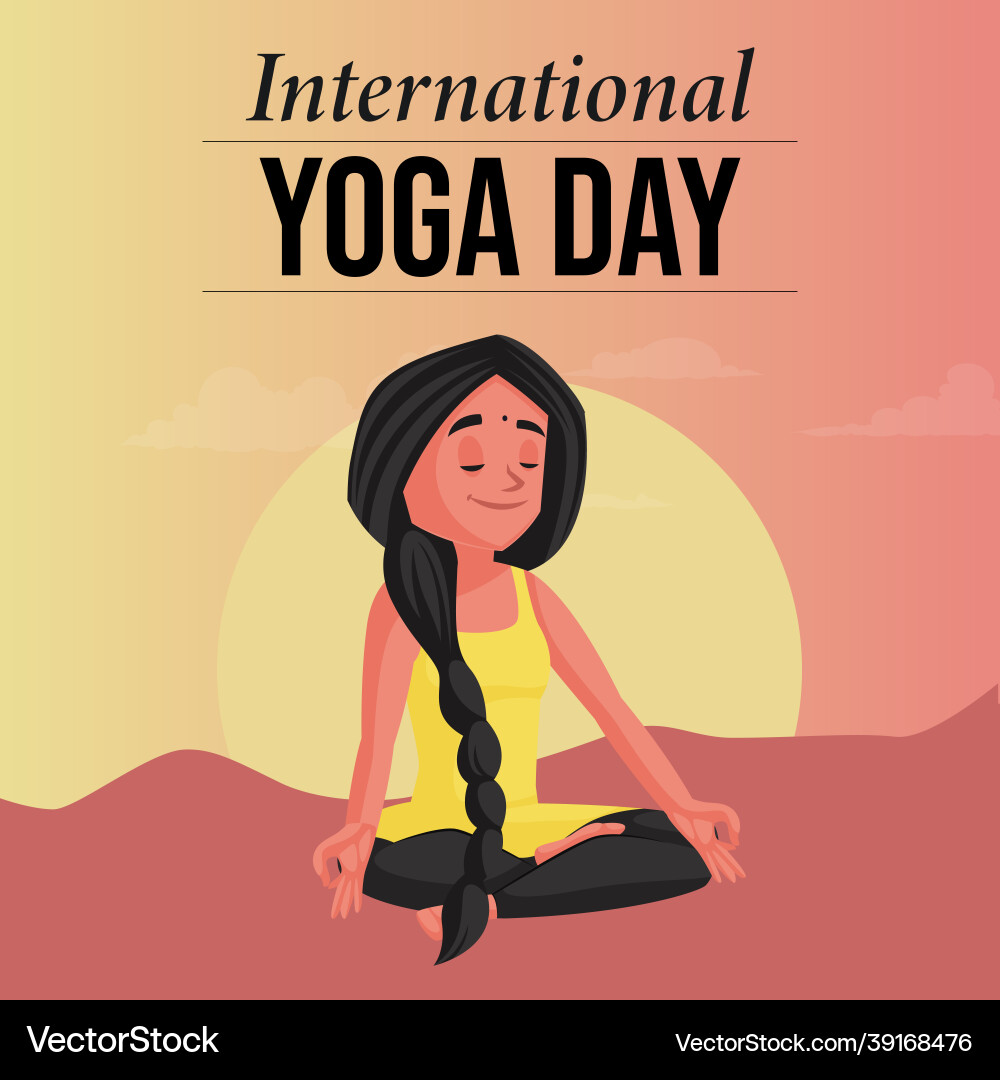 Banner Design des internationalen Yoga-Tages Banner Design des internationalen Yoga-Tages vektorbild