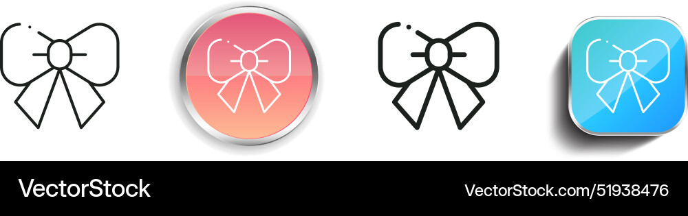 Bowtie icon thin linear regular and button style Bowtie icon thin linear regular and button style vector image
