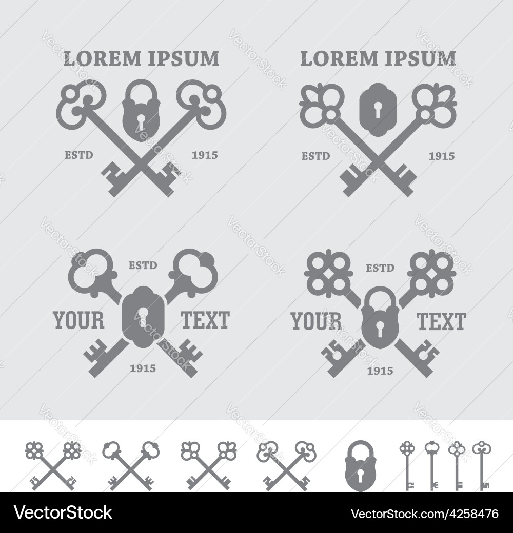Crossed Keys Labels vector image