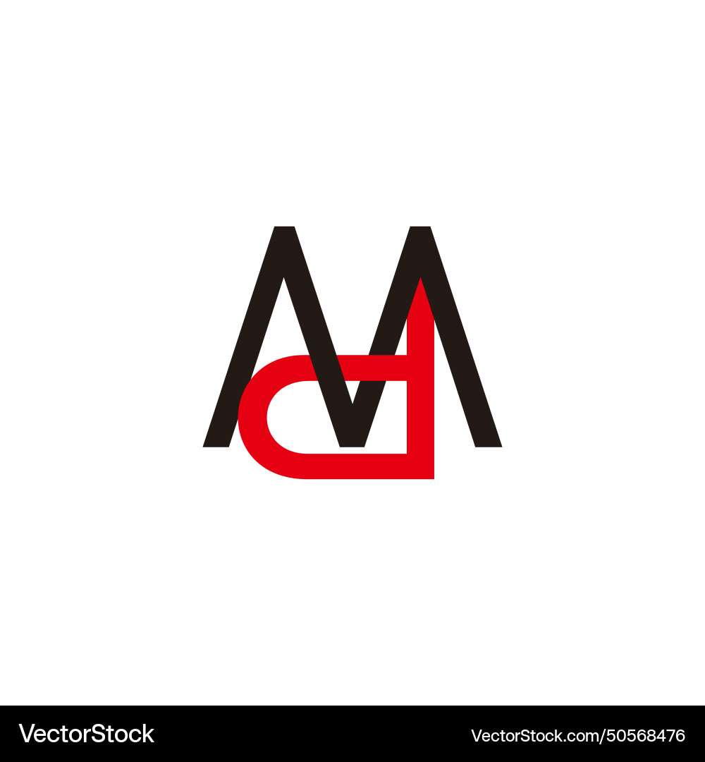 Letter md simple linked colorful logo Royalty Free Vector