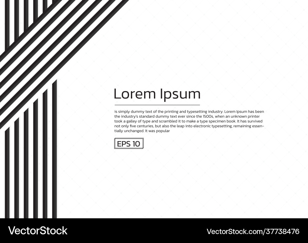 Minimal white background black line pattern vector image