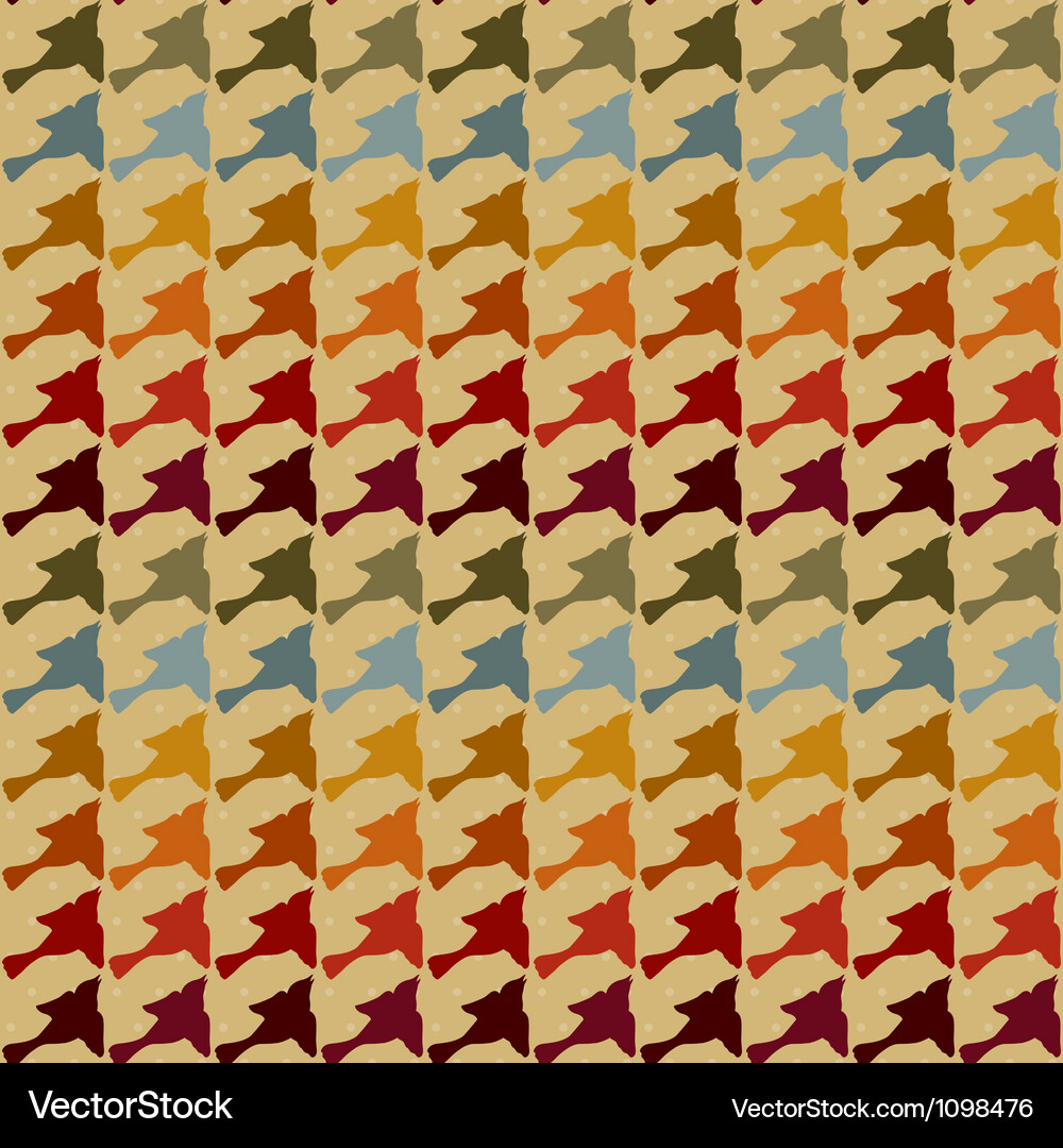 Seamless pattern with birds in retro style Vector Image