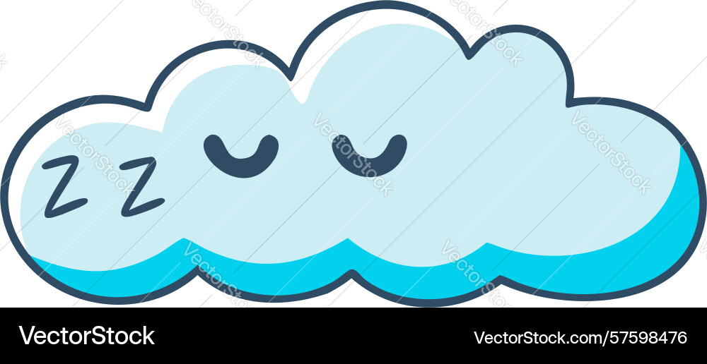 Sleepy cloud for restful themes design generative Vector Image