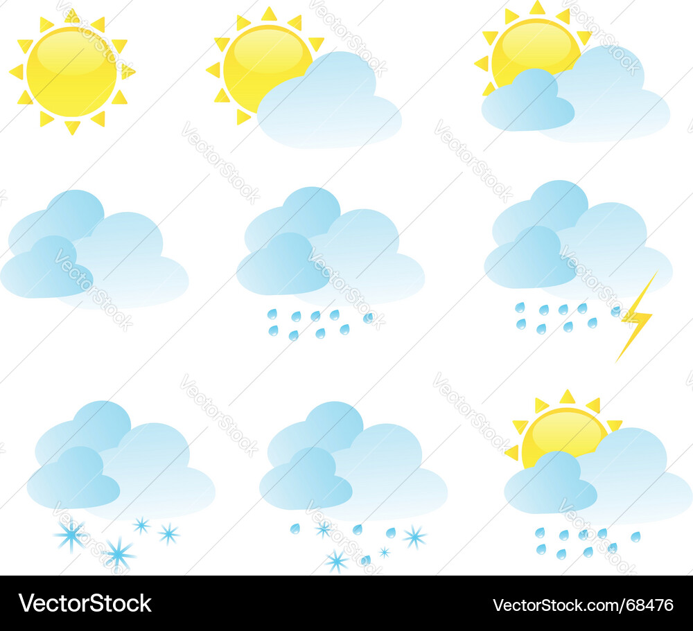 Weather icon set Vector Image