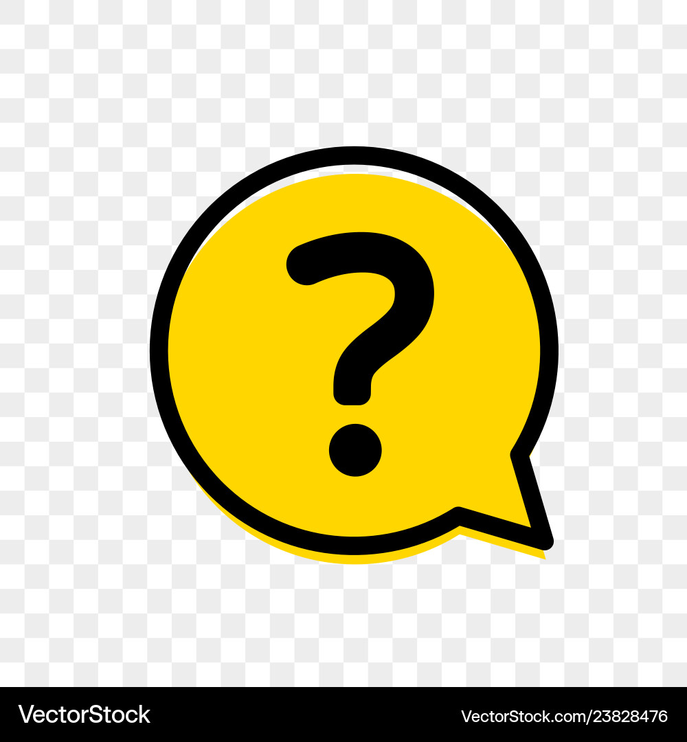 Yellow Question Mark Bubble Icon vector image