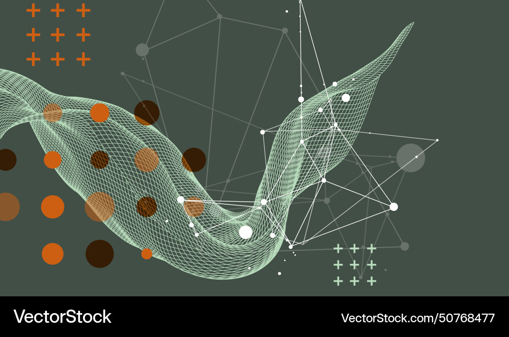 Abstract wave is made in a frame style template vector image