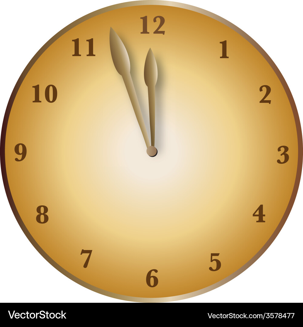 Bronze clock Royalty Free Vector Image - VectorStock